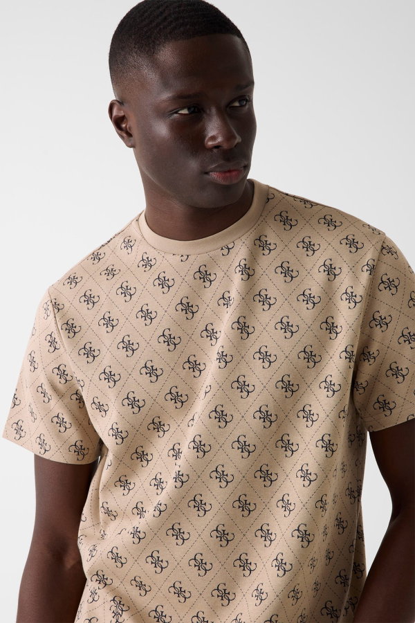 Guess Erkek Bisiklet Yaka T-shirt BEJ