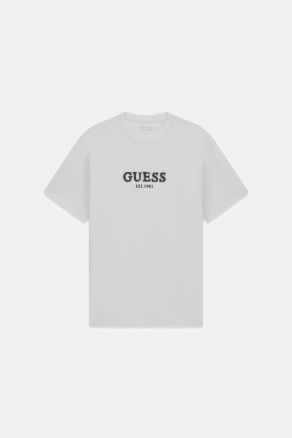 Guess Erkek Bisiklet Yaka T-shirt Beyaz