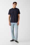Guess Erkek Bisiklet Yaka T-shirt LACIVERT