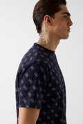Guess Erkek Bisiklet Yaka T-shirt LACIVERT