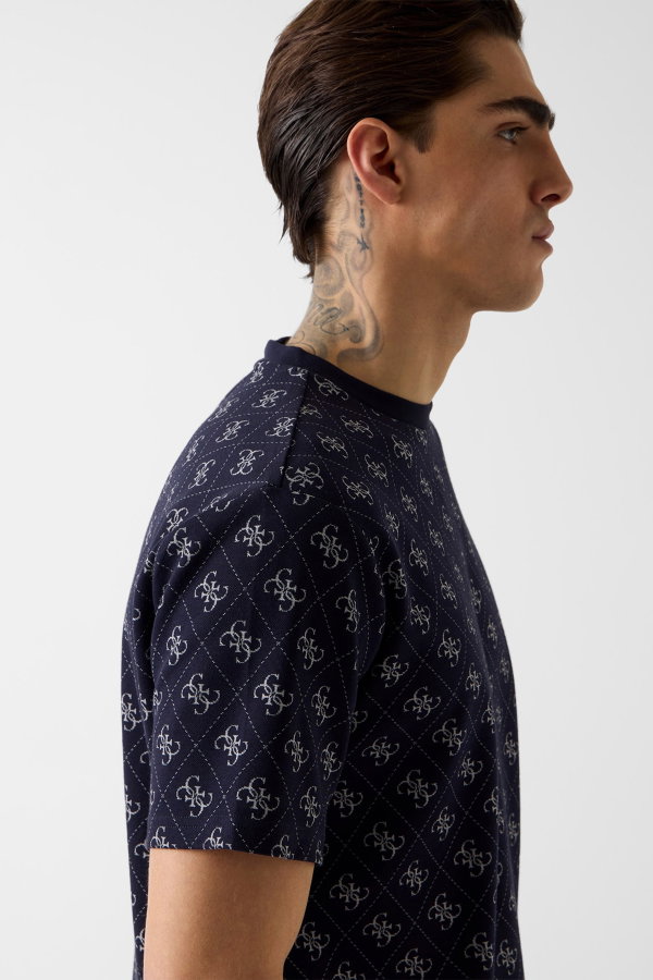 Guess Erkek Bisiklet Yaka T-shirt LACIVERT