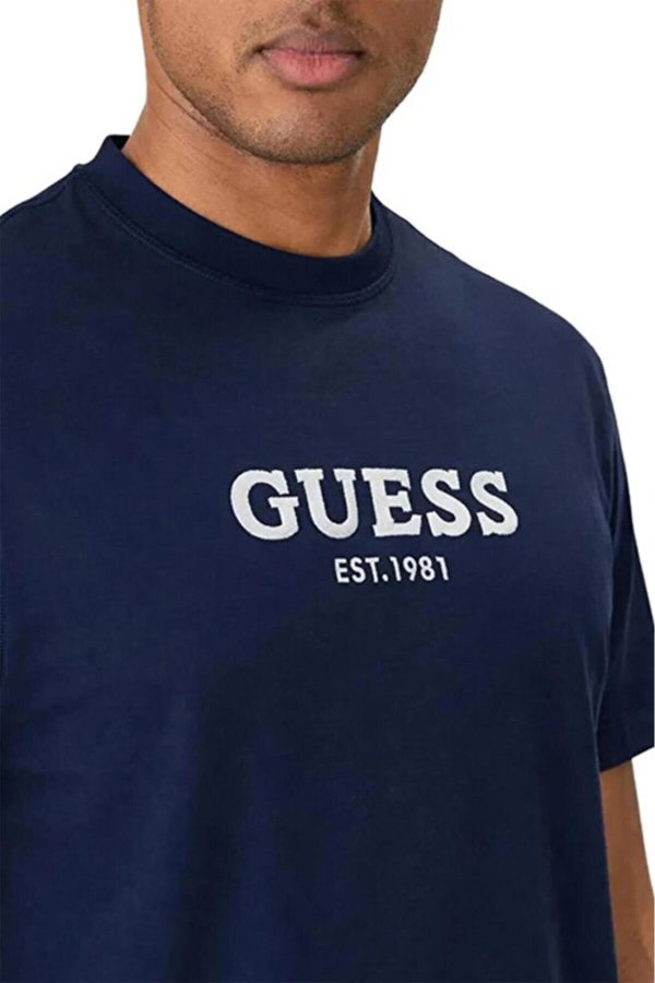 Guess Erkek Bisiklet Yaka T-shirt SIYAH