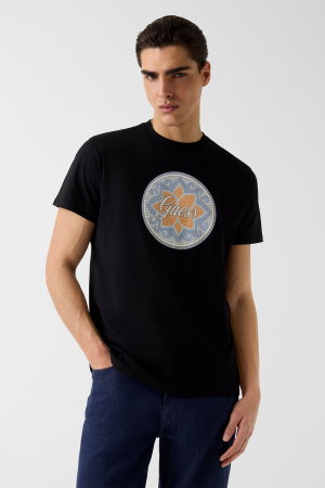 Guess Erkek Bisiklet Yaka T-shirt SIYAH
