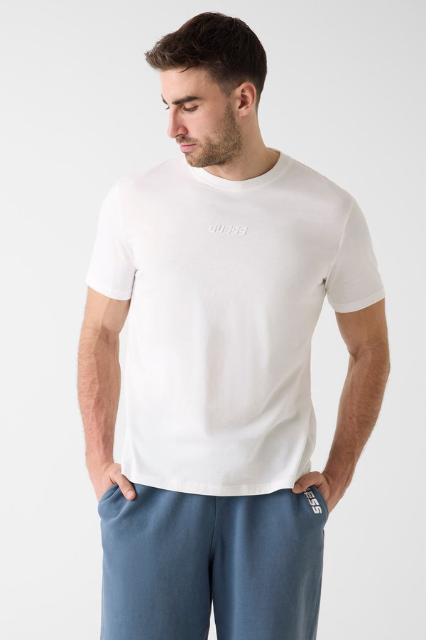 Guess Erkek Bisiklet Yaka T-shirt Beyaz