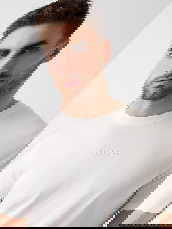 Guess Erkek Bisiklet Yaka T-shirt Beyaz