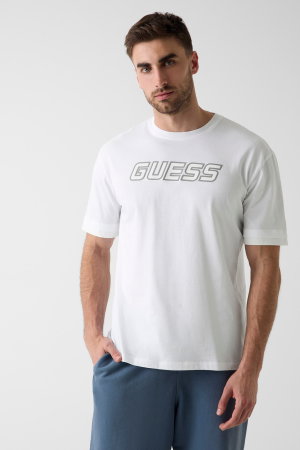 Guess Erkek Bisiklet Yaka T-shirt Beyaz