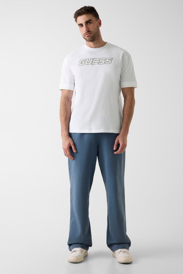 Guess Erkek Bisiklet Yaka T-shirt Beyaz