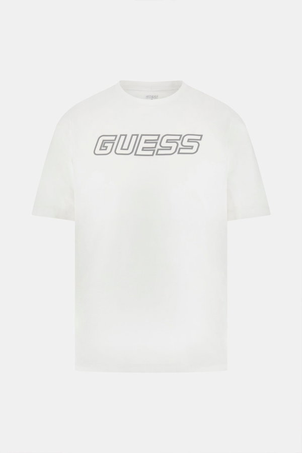 Guess Erkek Bisiklet Yaka T-shirt Beyaz