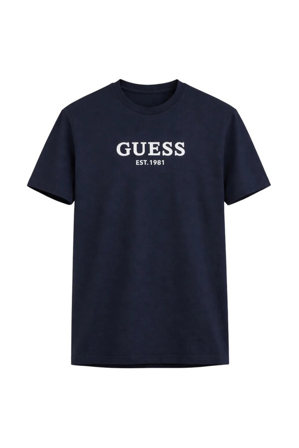 Guess Erkek Bisiklet Yaka T-shirt LACIVERT