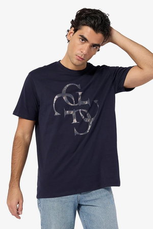 Guess Erkek Bisiklet Yaka T-shirt LACIVERT