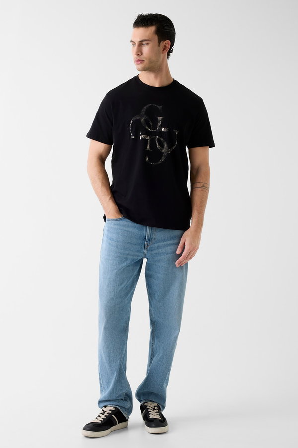 Guess Erkek Bisiklet Yaka T-shirt SIYAH