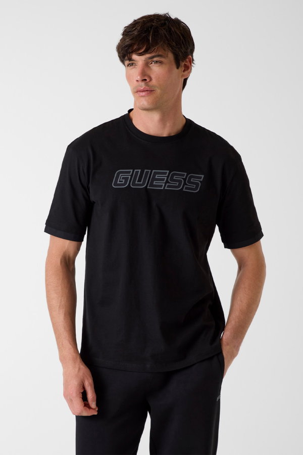 Guess Erkek Bisiklet Yaka T-shirt SIYAH