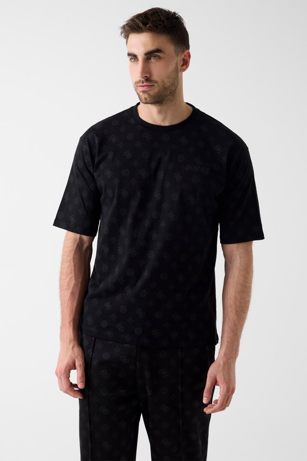 Guess Erkek Bisiklet Yaka T-shirt SIYAH