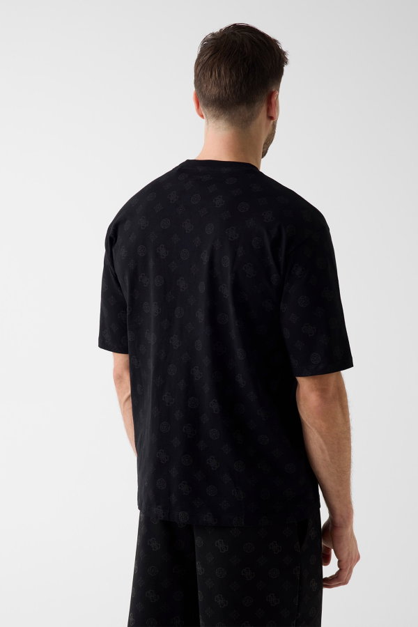 Guess Erkek Bisiklet Yaka T-shirt SIYAH