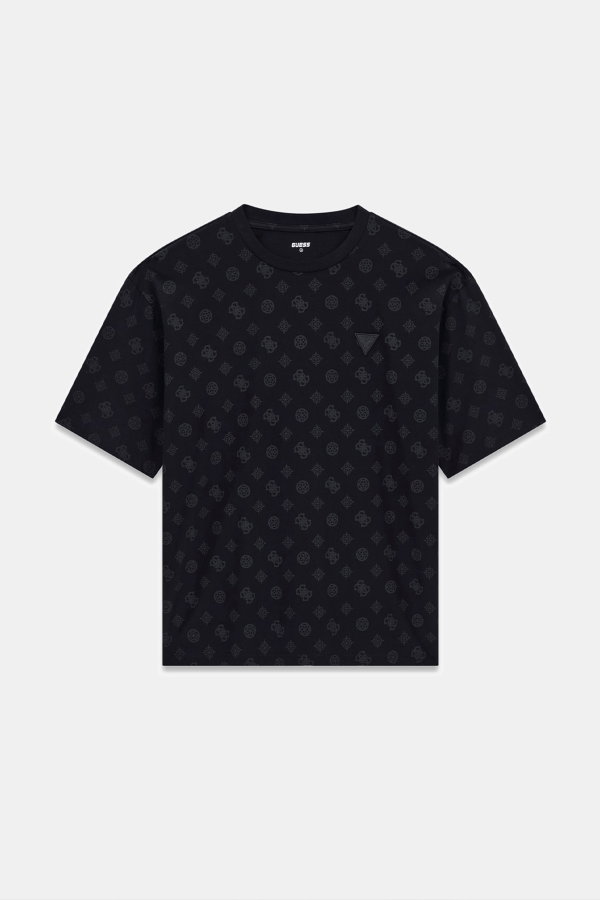 Guess Erkek Bisiklet Yaka T-shirt SIYAH