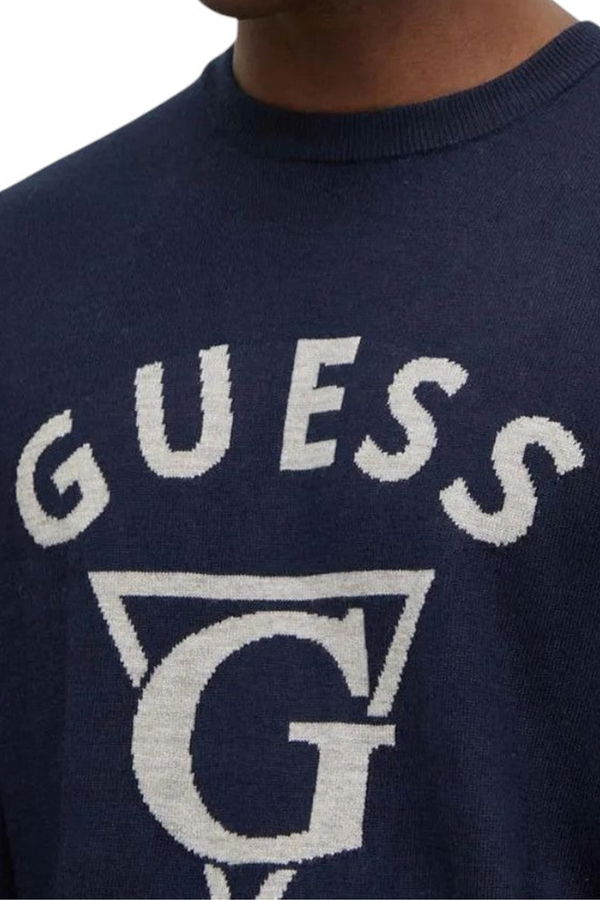 Guess Bisiklet Yaka Erkek Kazak LACIVERT