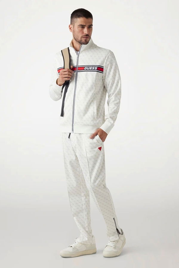 Guess Fermuarlı Erkek Sweatshirt Beyaz