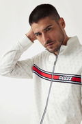 Guess Fermuarlı Erkek Sweatshirt Beyaz