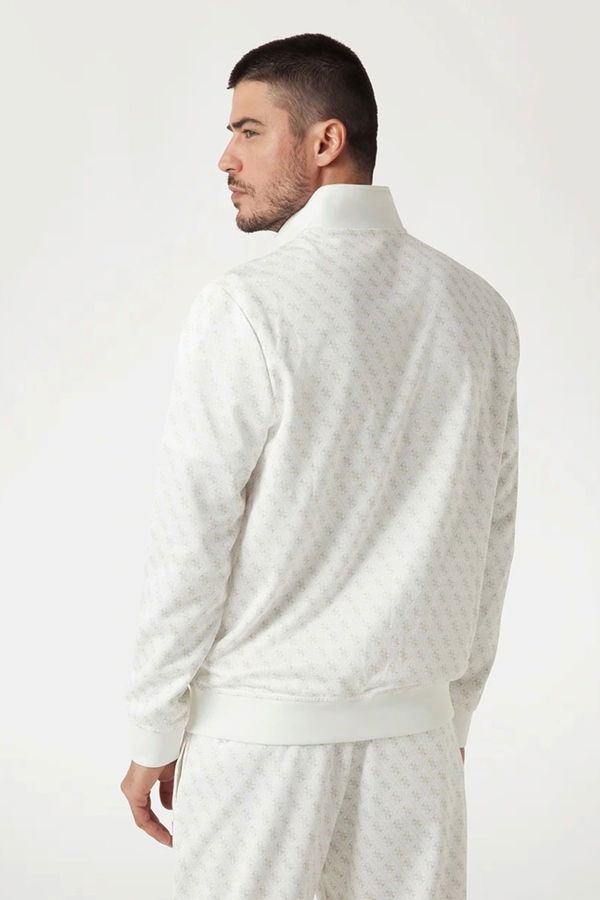 Guess Fermuarlı Erkek Sweatshirt Beyaz