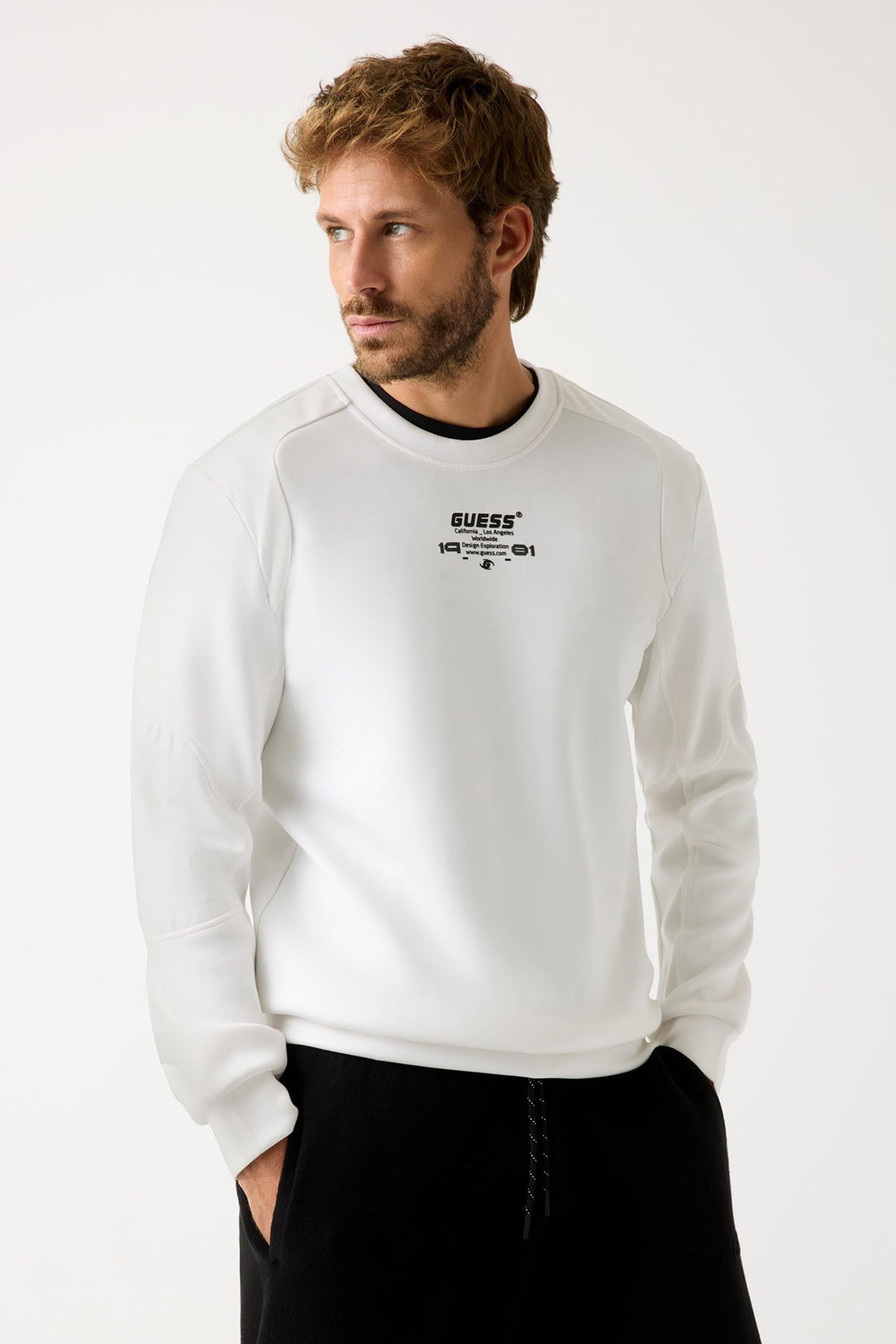 Guess Erkek Sweatshirt Beyaz