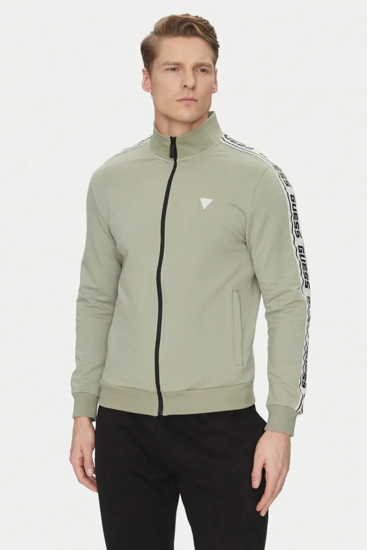 Guess Erkek Fermuarlı Sweatshirt HAKI