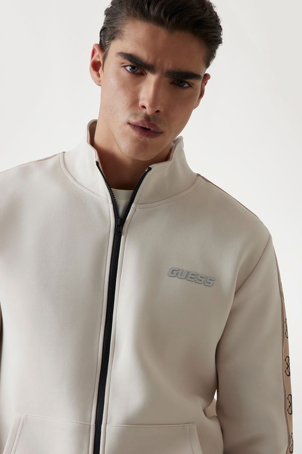 Guess Fermuarlı Erkek Sweatshirt KREM