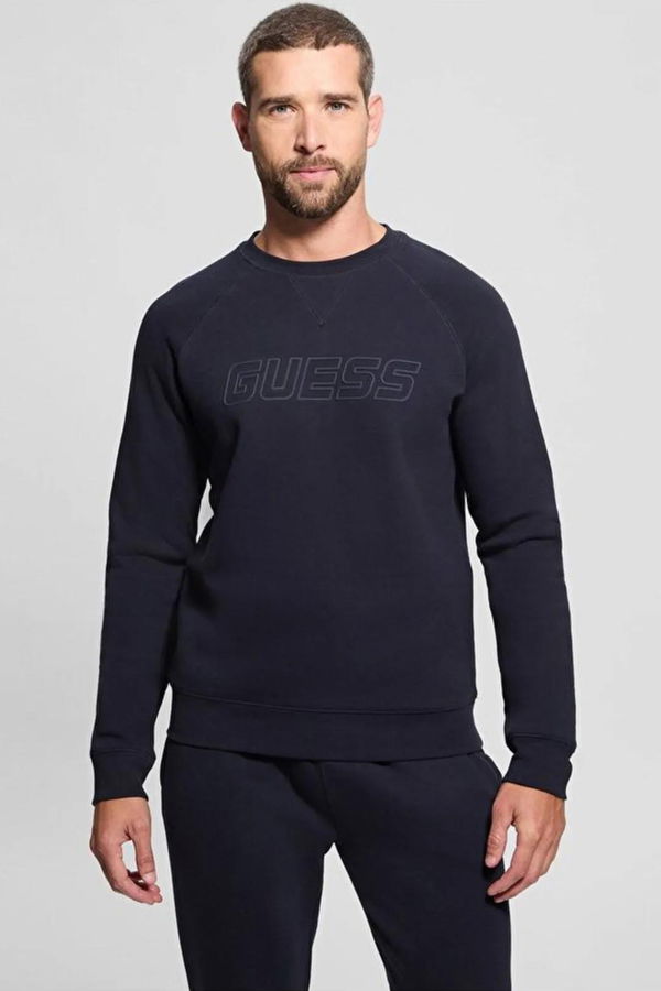 Guess Erkek Sweatshirt LACIVERT