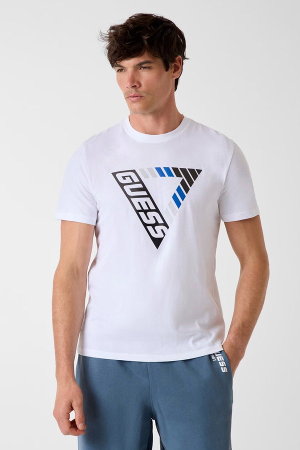 Guess Erkek Bisiklet Yaka T-shirt Beyaz