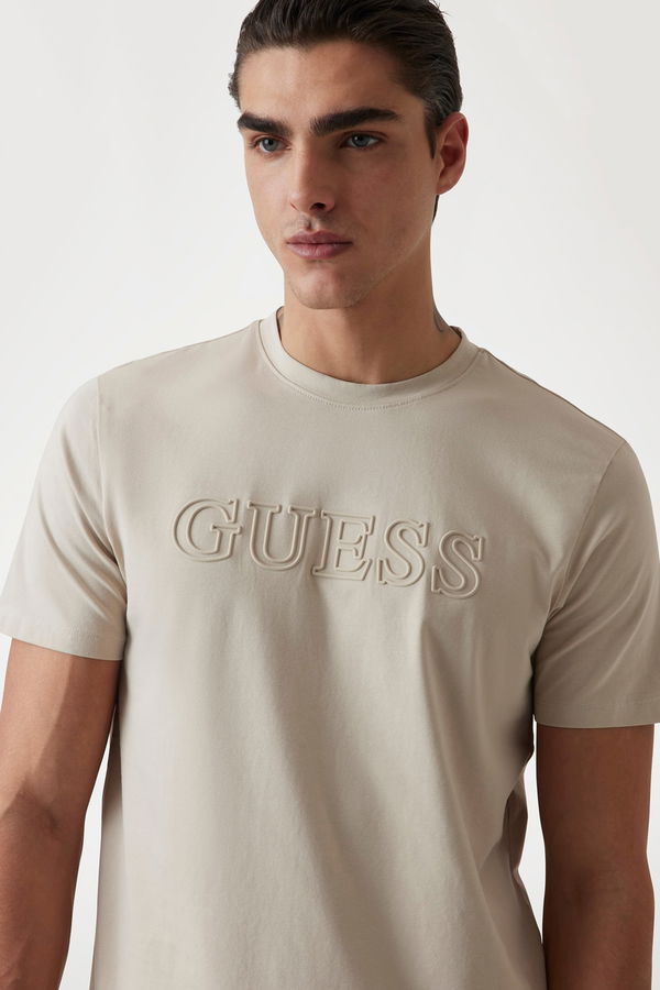 Guess Baskılı Erkek T-shirt KUM
