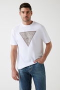 Guess Baskılı Erkek T-shirt Beyaz