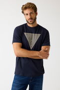 Guess Baskılı Erkek T-shirt LACIVERT