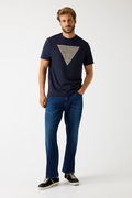Guess Baskılı Erkek T-shirt LACIVERT