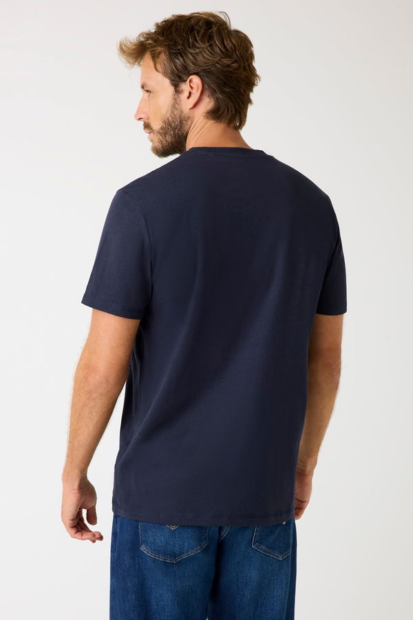Guess Baskılı Erkek T-shirt LACIVERT