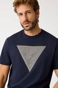 Guess Baskılı Erkek T-shirt LACIVERT