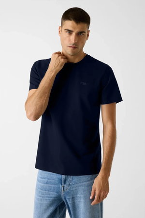 Guess Kısa Kollu Bisiklet Yaka Erkek T-shirt LACIVERT