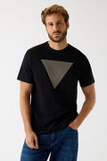 Guess Baskılı Erkek T-shirt SIYAH