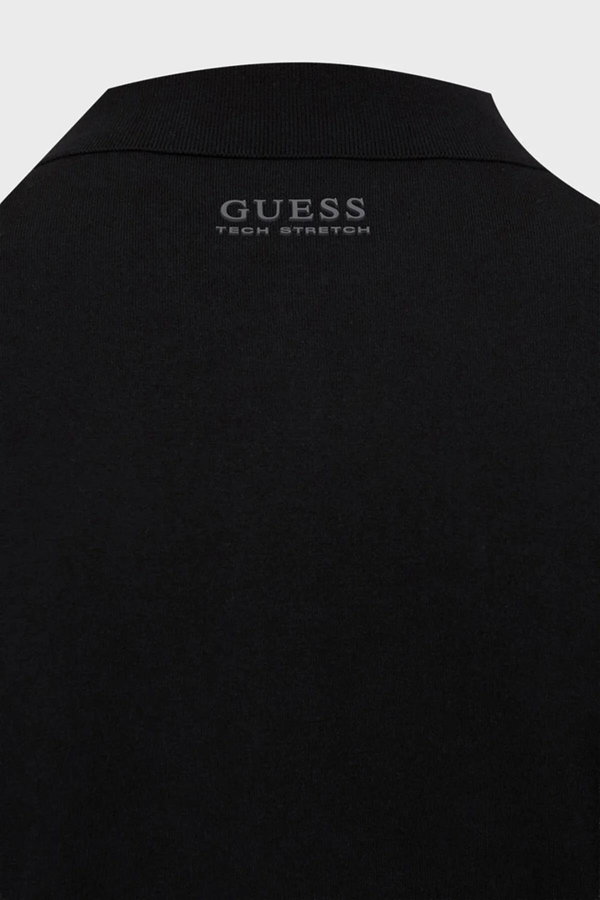 Guess Kısa Kollu Polo Yaka Erkek Triko T-shirt SIYAH