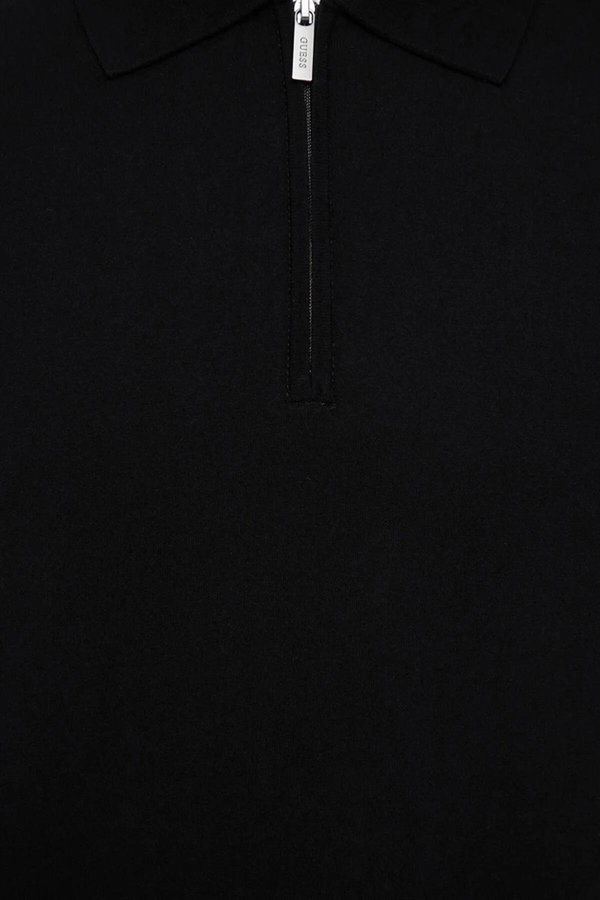 Guess Kısa Kollu Polo Yaka Erkek Triko T-shirt SIYAH