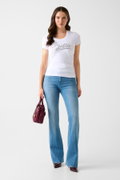 Guess Kadın Bisiklet Yaka T-shirt BEYAZ