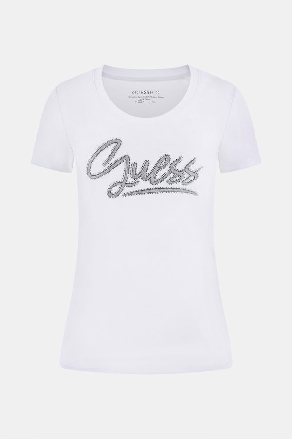 Guess Kadın Bisiklet Yaka T-shirt BEYAZ