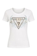 Guess Kadın Bisiklet Yaka T-shirt Beyaz