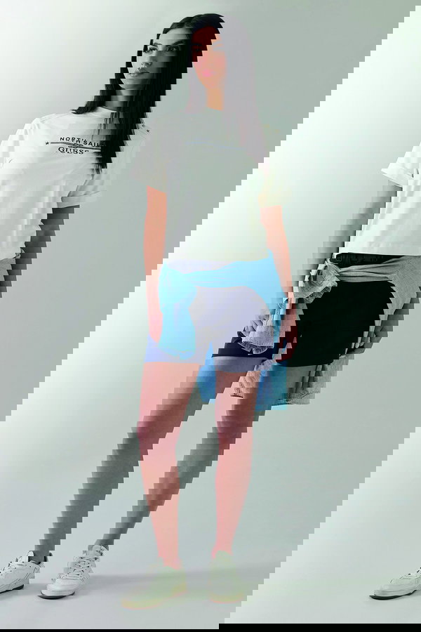 Guess Kadın Bisiklet Yaka T-shirt KREM