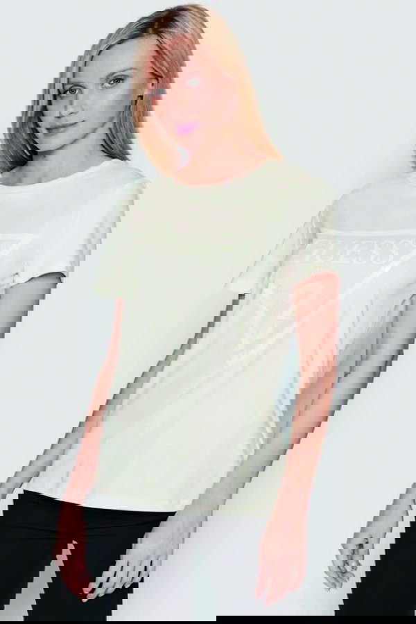 Guess Kadın Bisiklet Yaka T-shirt KREM