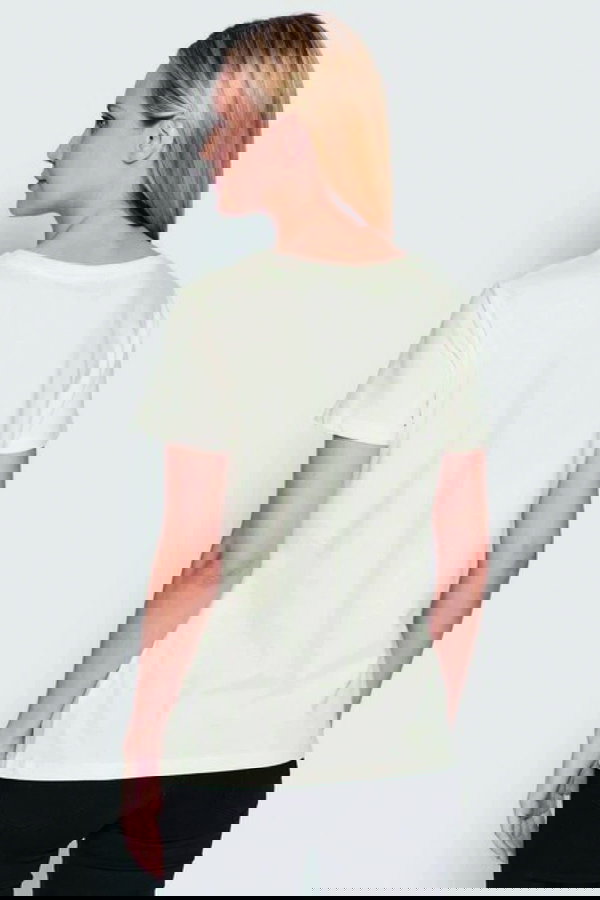 Guess Kadın Bisiklet Yaka T-shirt KREM