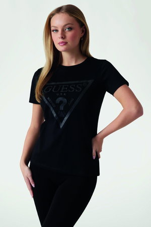 Guess Kadın Bisiklet Yaka T-shirt SIYAH