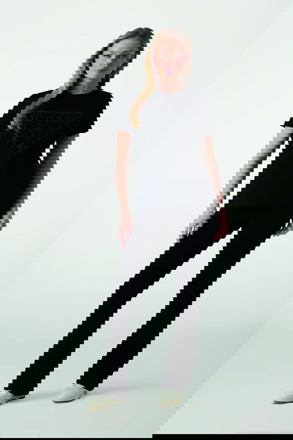 Guess Kadın Bisiklet Yaka T-shirt SIYAH