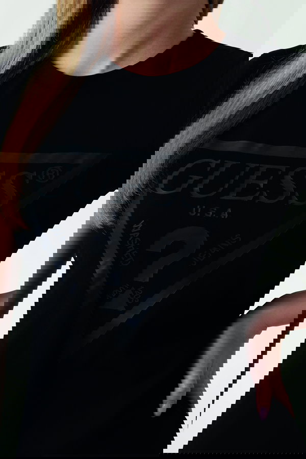 Guess Kadın Bisiklet Yaka T-shirt SIYAH