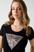 Guess Kadın Bisiklet Yaka T-shirt SIYAH