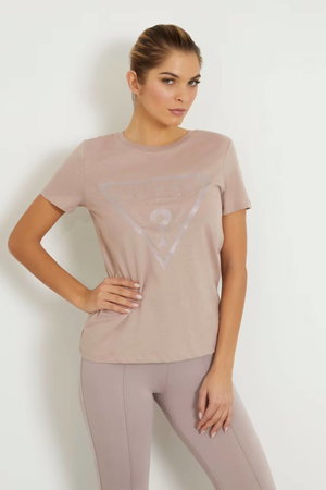 Guess Kadın Bisiklet Yaka T-shirt PUDRA