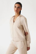 Guess Kadın Fermuarlı Sweatshirt BEJ